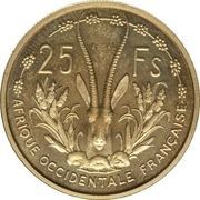 25 Francs Essai, French West Africa, 1956 reverse image