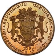 10 Francs Independence; Trial Strike reverse image