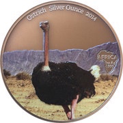 1000 Francs CFA Ostrich, Gabon, 2014 reverse image