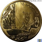 5 Dollars - Elizabeth II 3rd Portrait - Sailing, Australia, 2000 reverse image