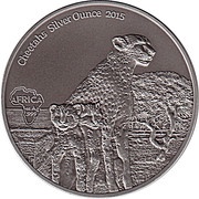 1000 Francs CFA Cheetahs; Silver Bullion reverse image