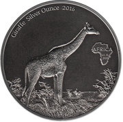 1000 Francs CFA Giraffe, Gabon, 2016 reverse image