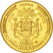 3000 Francs Bongo, Gabon, 1969 reverse image