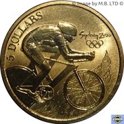 5 Dollars - Elizabeth II 3rd Portrait - Cycling, Australia, 2000 reverse image
