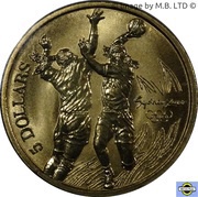 5 Dollars - Elizabeth II 4th Portrait - Handball, Australia, 2000 reverse image