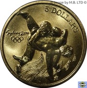 5 Dollars - Elizabeth II 4th Portrait - Wrestling reverse image