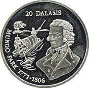 20 Dalasis Mungo Park, Gambia, 1994 reverse image