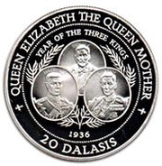 20 Dalasis Year of the three Kings reverse image