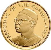 1000 Dalasis Gambian puffback bird obverse image