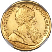 20 Franga Ari - Skanderbeg; Prova reverse image