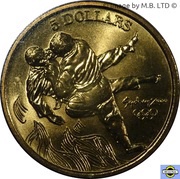 5 Dollars - Elizabeth II 4th Portrait - Judo, Australia, 2000 reverse image