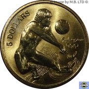 5 Dollars - Elizabeth II 4th Portrait - Volleyball reverse image