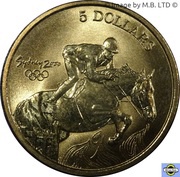 5 Dollars - Elizabeth II 4th Portrait - Equestrian, Australia, 2000 reverse image