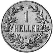 1 Heller - Wilhelm II Copper-nickel trial strike reverse image