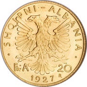 20 Franga Ari Zog I obverse image