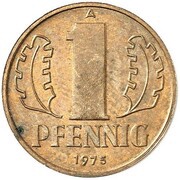 1 Pfennig Pattern reverse image
