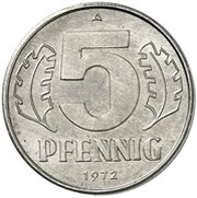 5 Pfennig Pattern reverse image