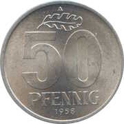 50 Pfennig, Germany, 1958-1990 reverse image