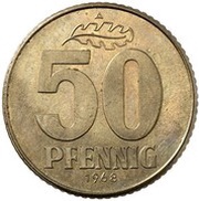 50 Pfennig Pattern, Germany, 1968 reverse image