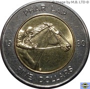 5 Dollars - Elizabeth II 4th Portrait - Phar Lap reverse image
