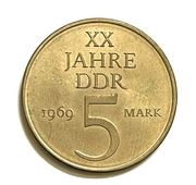 5 Mark 20 Years of GDR - Nickel-bronze reverse image