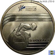 5 Dollars - Elizabeth II 4th Portrait - 2000 Paralympic Games, Australia, 2000 reverse image