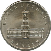 5 Mark 750 years Berlin - Rotes Rathaus, Germany, 1987 reverse image
