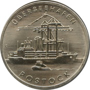 5 Mark City of Rostock, Germany, 1988 reverse image