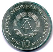 10 Mark 25th anniversary of the GDR obverse image