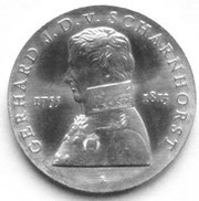 10 Mark Gerhard J. D. von Scharnhorst, Germany, 1980 reverse image