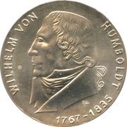 20 Mark Wilhelm von Humboldt, Germany, 1967 reverse image