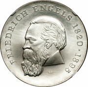20 Mark Friedrich Engels, Germany, 1970 reverse image