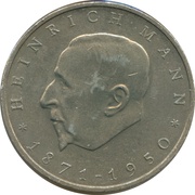 20 Mark 100th Anniversary - Birth of Heinrich Mann, Germany, 1971 reverse image