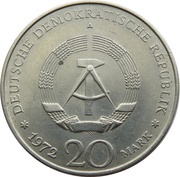 20 Mark Wilhelm Pieck, Germany, 1972 obverse image