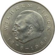 20 Mark Wilhelm Pieck, Germany, 1972 reverse image