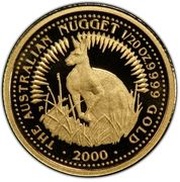 5 Dollars - Elizabeth II 4th Portrait - Kangaroo - Gold Bullion Coin, Australia, 2000-2001 reverse image