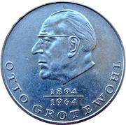 20 Mark Otto Grotewohl, Germany, 1973 reverse image