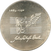 20 Mark Johann Sebastian Bach, Germany, 1975 reverse image