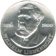 20 Mark Wilhelm Liebknecht, Germany, 1976 reverse image