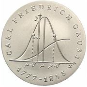 20 Mark Carl Friedrich Gauss, Germany, 1977 reverse image