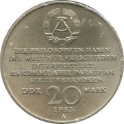 20 Mark Karl Marx, Germany, 1983 obverse image