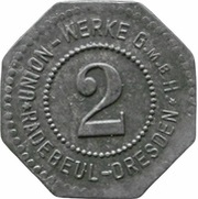 2 Pfennig - Radebeul-Dresden Union Werke G.M.B.H. obverse image