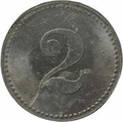 2 Pfennig - Jessenitz in Mecklenburg Deutsche Futterwerke, Germany,  reverse image