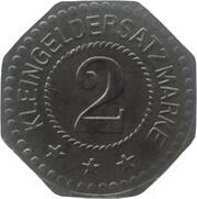2 Pfennig - Niederramstadt Wacker and Doerr, Germany,  reverse image