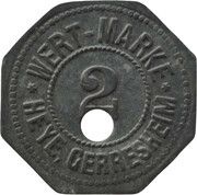 2 Pfennig - Gerresheim Glashüttenwerke vorm. Ferd. Heye, Germany, 1917 reverse image