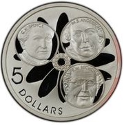 5 Dollars - Elizabeth II 4th Portrait - Spence, Nicholls and Anderson - Masterpieces in Silver, Australia, 2001 reverse image
