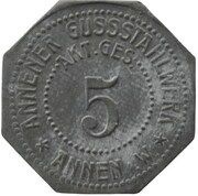5 Pfennig - Annen Gussstahlwerk Akt. Ges. obverse image