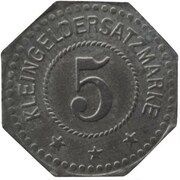 5 Pfennig - Aumund-Vegesack Fr. Lürssen, Germany,  reverse image