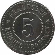 5 Pfennig - Aumund-Vegesack Fr. Lürssen obverse image