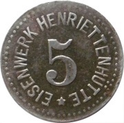 5 Pfennig - Henriettenhütte Eisenwerk, Germany,  reverse image